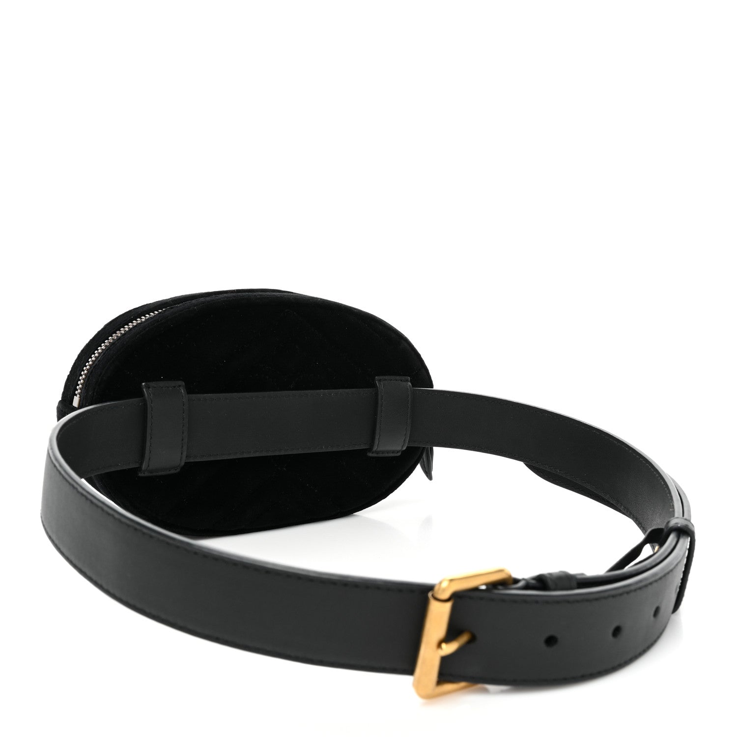 Gucci Velvet Matelasse Crystal Star GG Marmont Belt Bag 85 34 Black 3 of 9