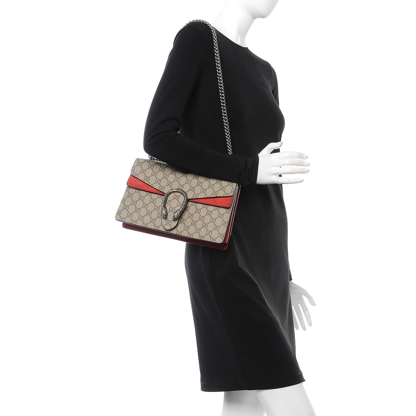 GG Supreme Monogram Small Dionysus Shoulder Bag Red