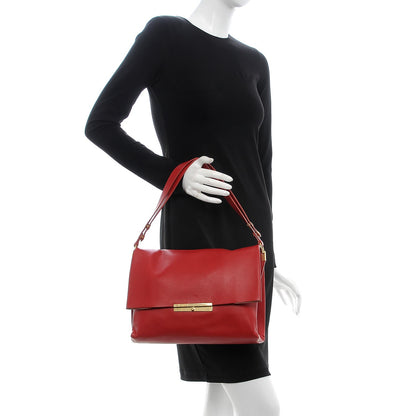 Celine Calfskin Blade Flap Bright Red 2 of 10