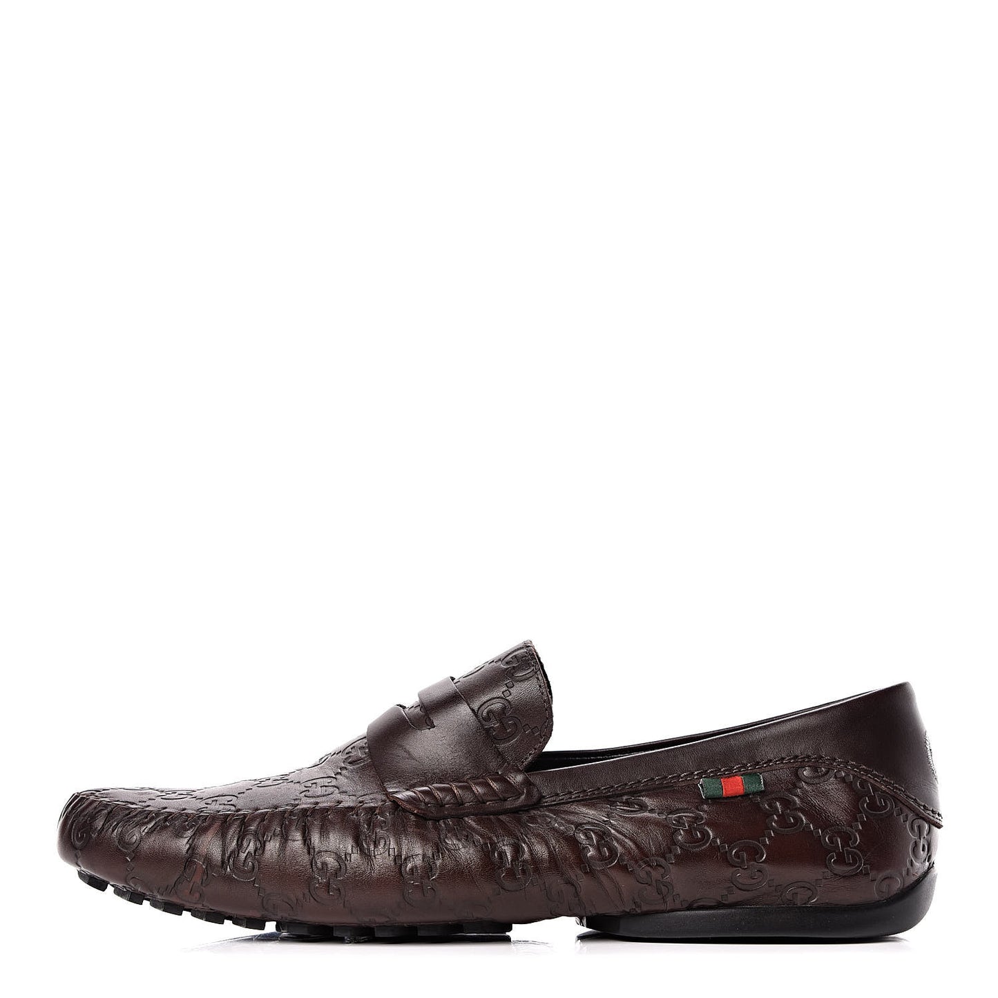 Guccissima Mens Penny Driver Loafers 9 Chocolate