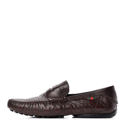 Gucci Guccissima Mens Penny Driver Loafers 9 Chocolate 1 of 12