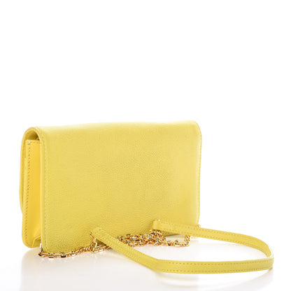MCM Calfskin Chain Wallet Yellow 3 of 20