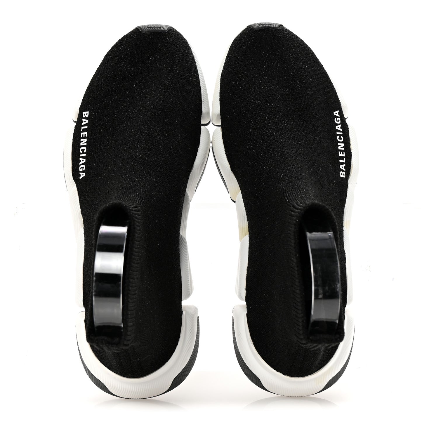 Laminated Knit Bi-Color Sole Womens Speed 2.0 Sneakers 37 Black White
