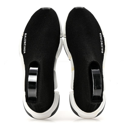 Balenciaga Laminated Knit Bi-Color Sole Womens Speed 2.0 Sneakers 37 Black White 2 of 9
