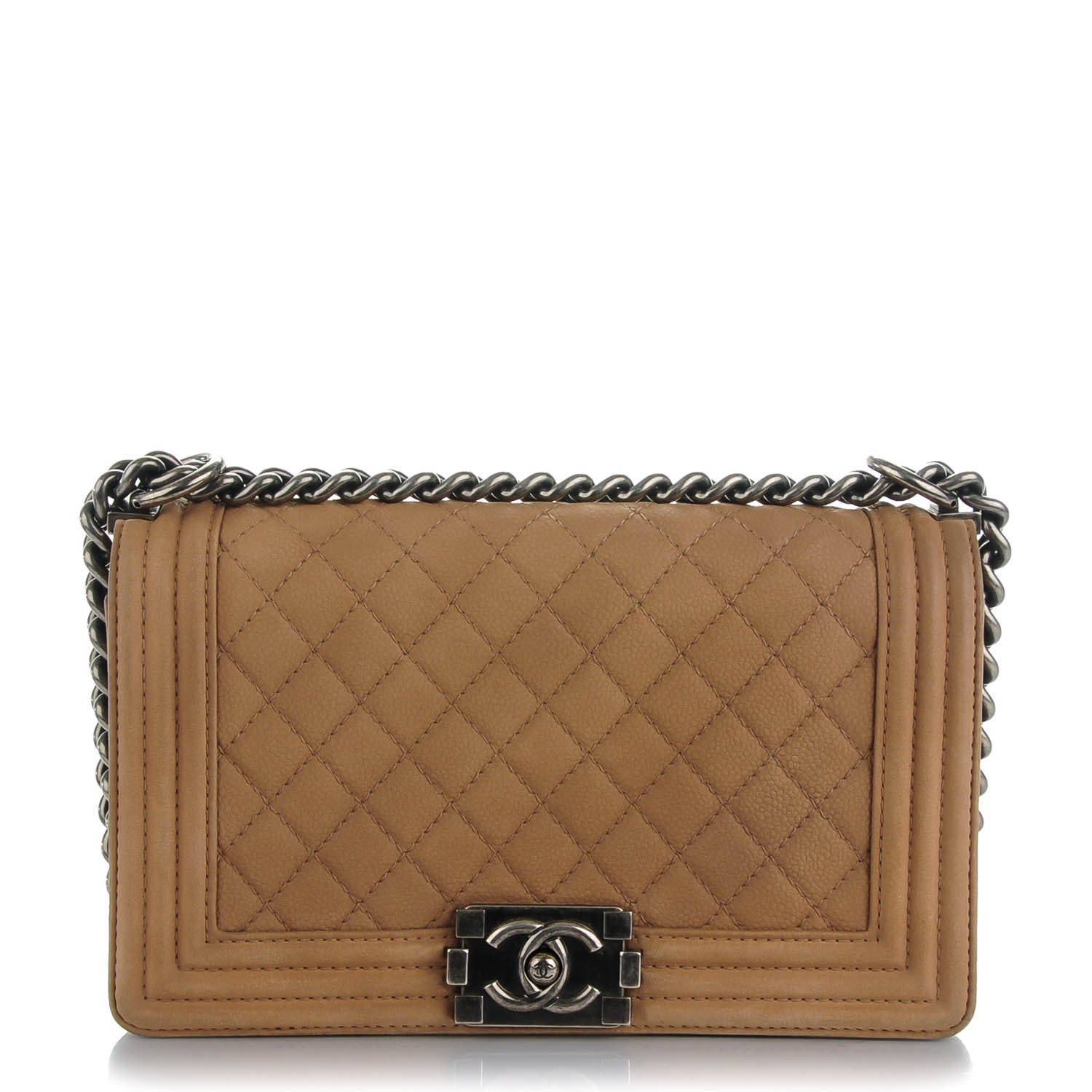 Chanel Iridescent Caviar Quilted Medium Boy Flap Beige 1 of 9