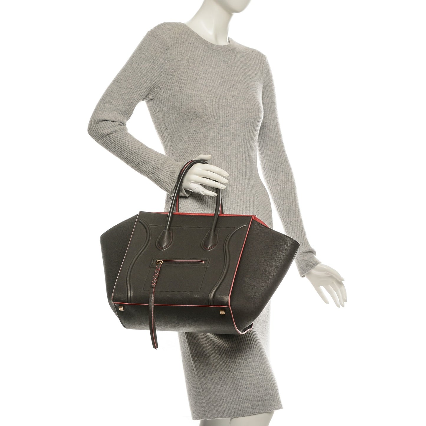 Baby Grained Calfskin Medium Phantom Luggage Dark Taupe