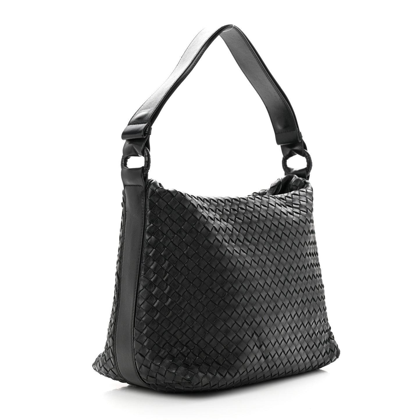 Nappa Intrecciato Shoulder Bag Black