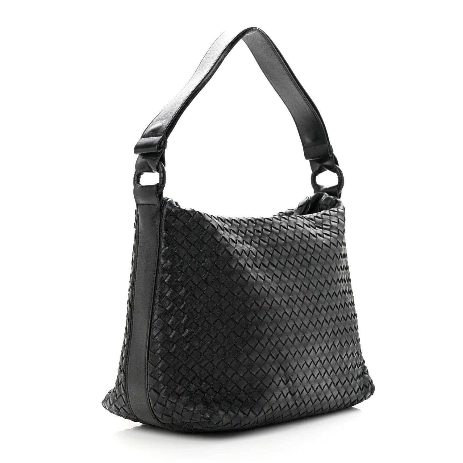 Bottega Veneta Nappa Intrecciato Shoulder Bag Black 3 of 12
