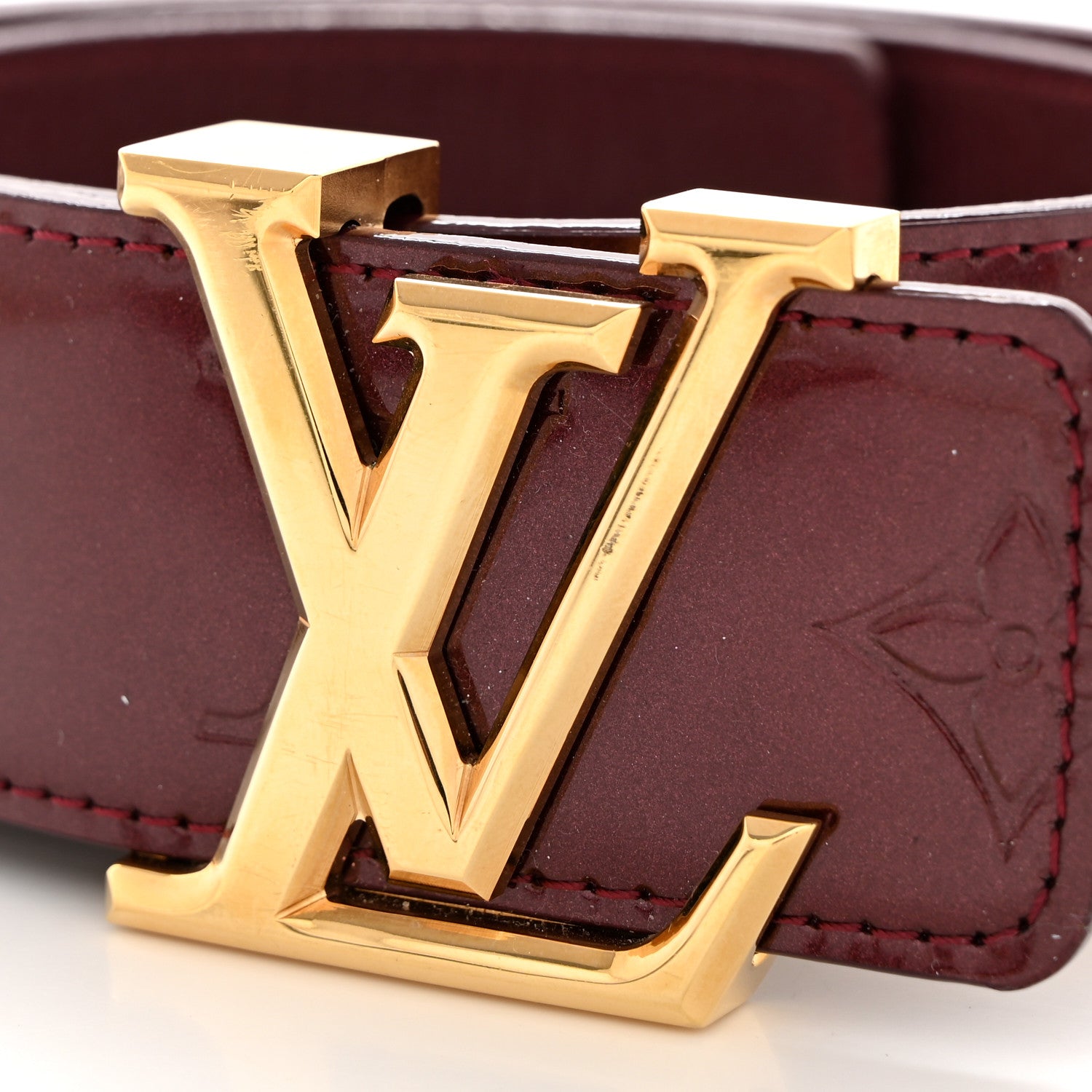 Louis Vuitton Vernis LV Facettes Belt 80 32 Rouge Fauviste 7 of 7