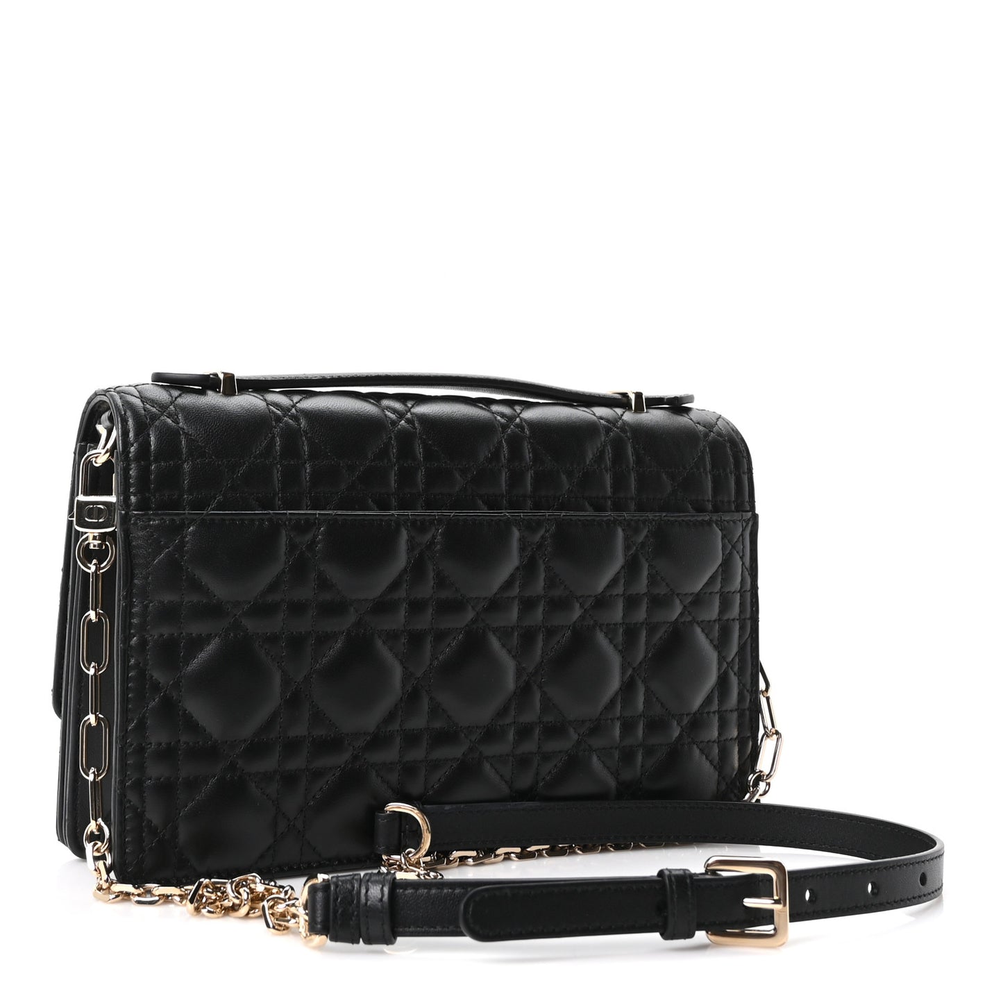Lambskin Cannage My Dior Top Handle Bag Black