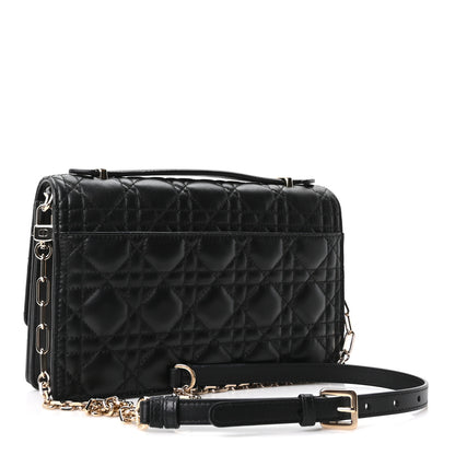 Christian Dior Lambskin Cannage My Dior Top Handle Bag Black 3 of 10