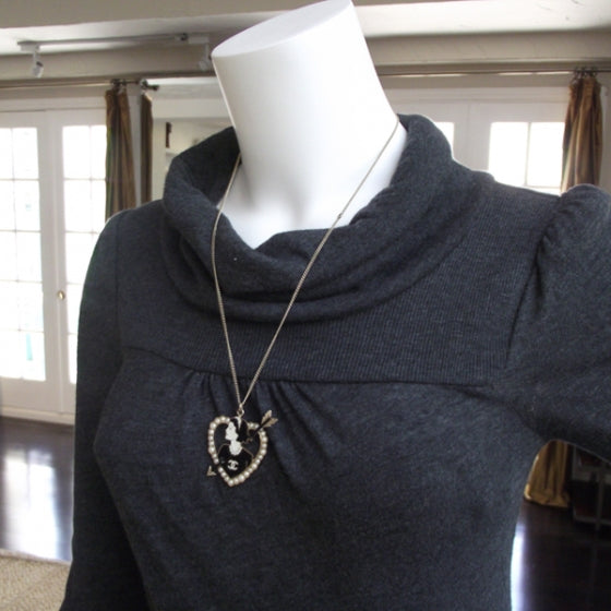 Chanel Coco Heart Arrow Pendant Necklace 2 of 5