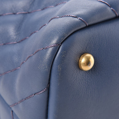 Chanel Calfskin Chevron Quilted Surpique Tote Blue 13 of 15