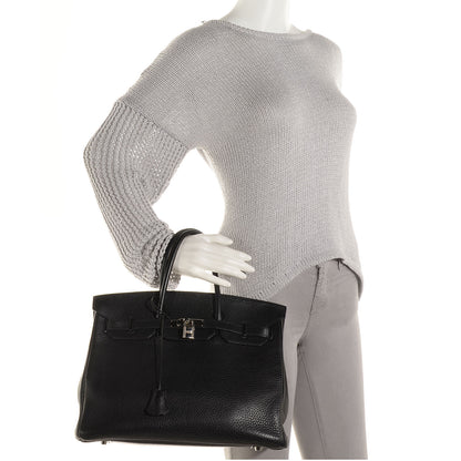 Hermes Taurillon Clemence Birkin 35 Black 2 of 10