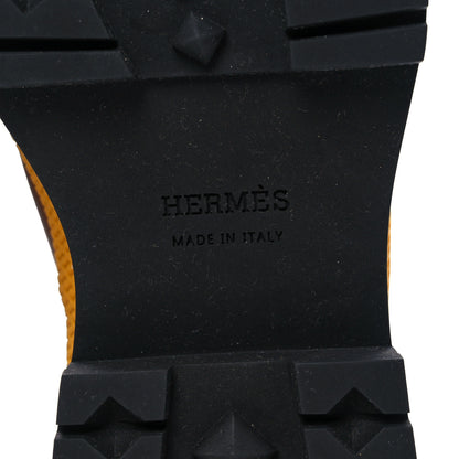 Hermes Toile De Coton Barn Boots 36 Black Marron Iroko 6 of 10