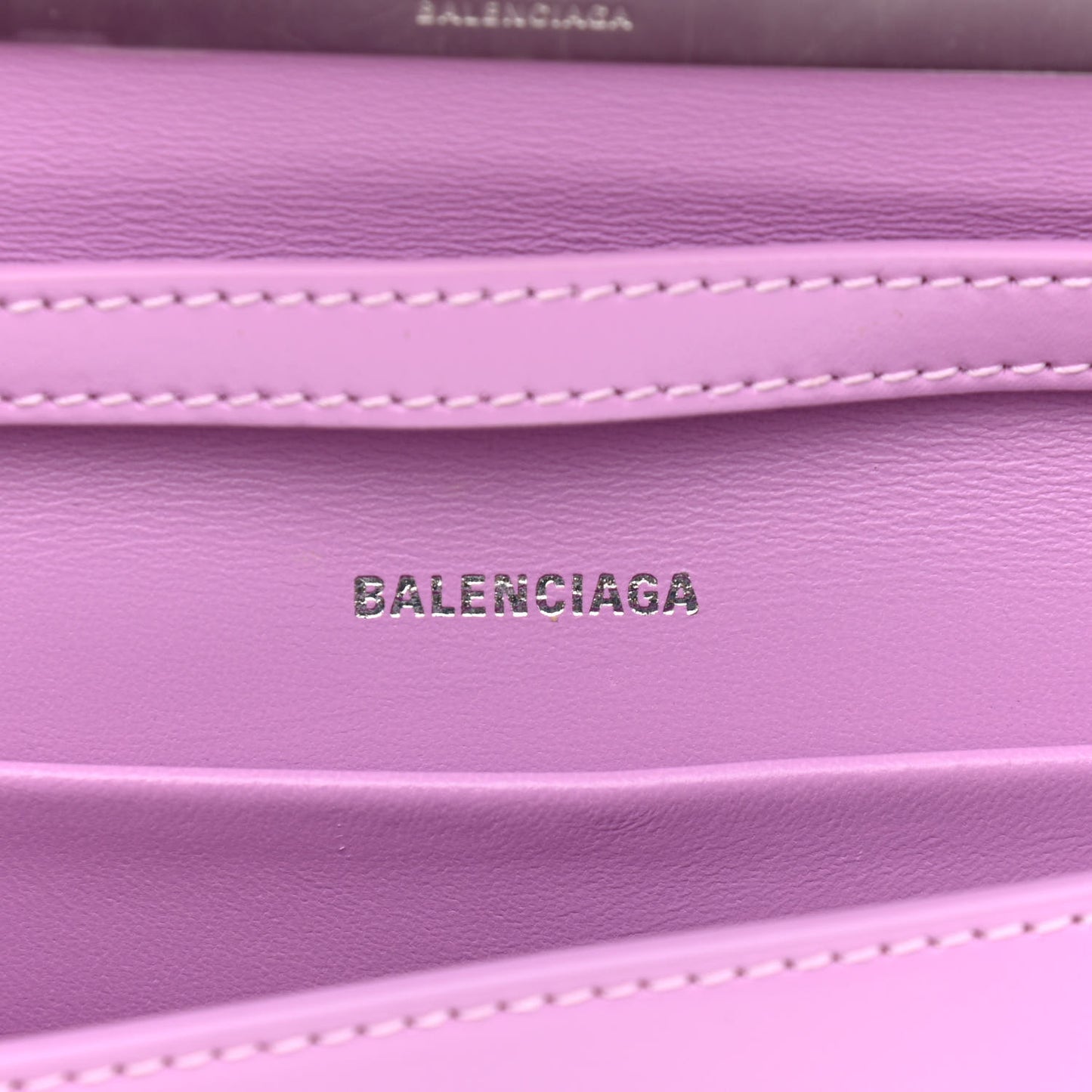 Shiny Box Calfskin Tonal B Hourglass Stretch Sling Shoulder Bag Lilac
