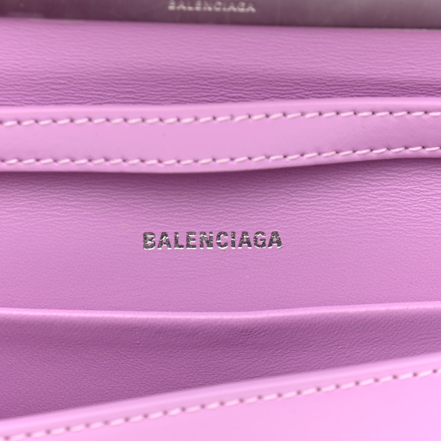Balenciaga Shiny Box Calfskin Tonal B Hourglass Stretch Sling Shoulder Bag Lilac 6 of 11