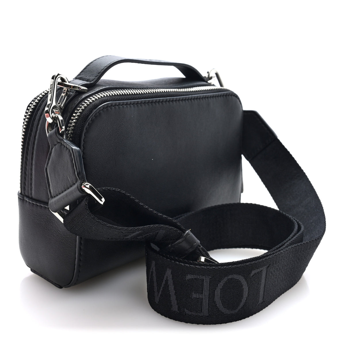 Satin Calfskin Mini Camera Bag Black