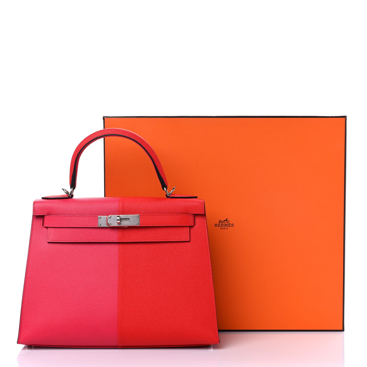 Hermes Epsom Casaque Kelly Sellier 28 Rouge Coeur Rose Extreme Bleu Zanzibar 16 of 16