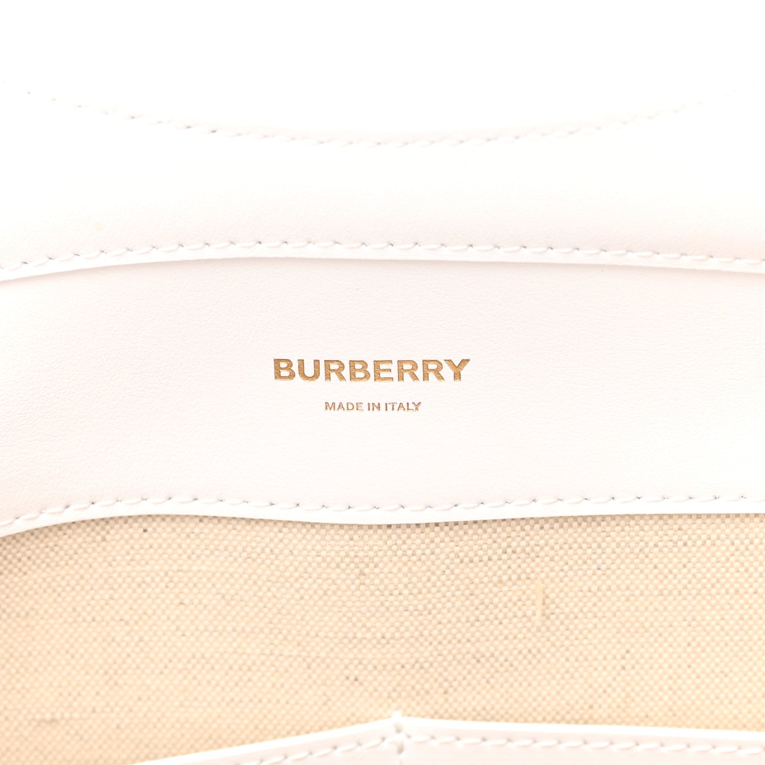 Burberry Monogram Canvas Smooth Calfskin Medium Pocket Bag White Beige 6 of 16