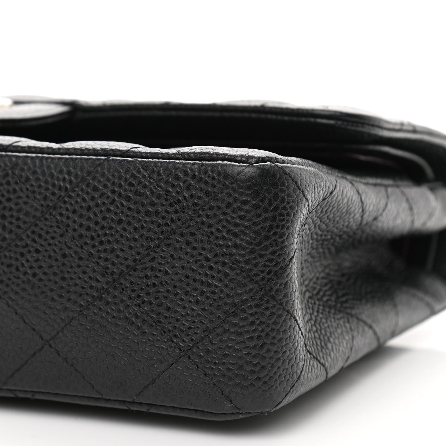 Caviar Quilted Small Double Flap Black