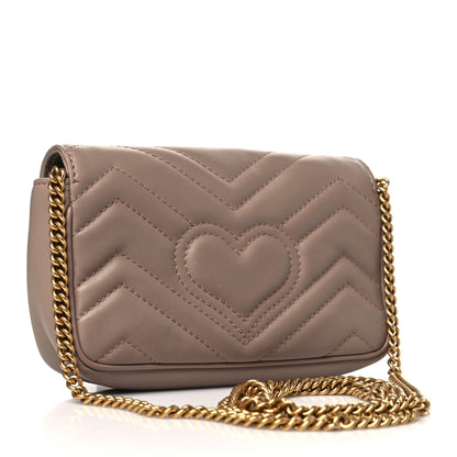Gucci Calfskin Matelasse Super Mini GG Marmont Shoulder Bag Porcelain Rose 3 of 12