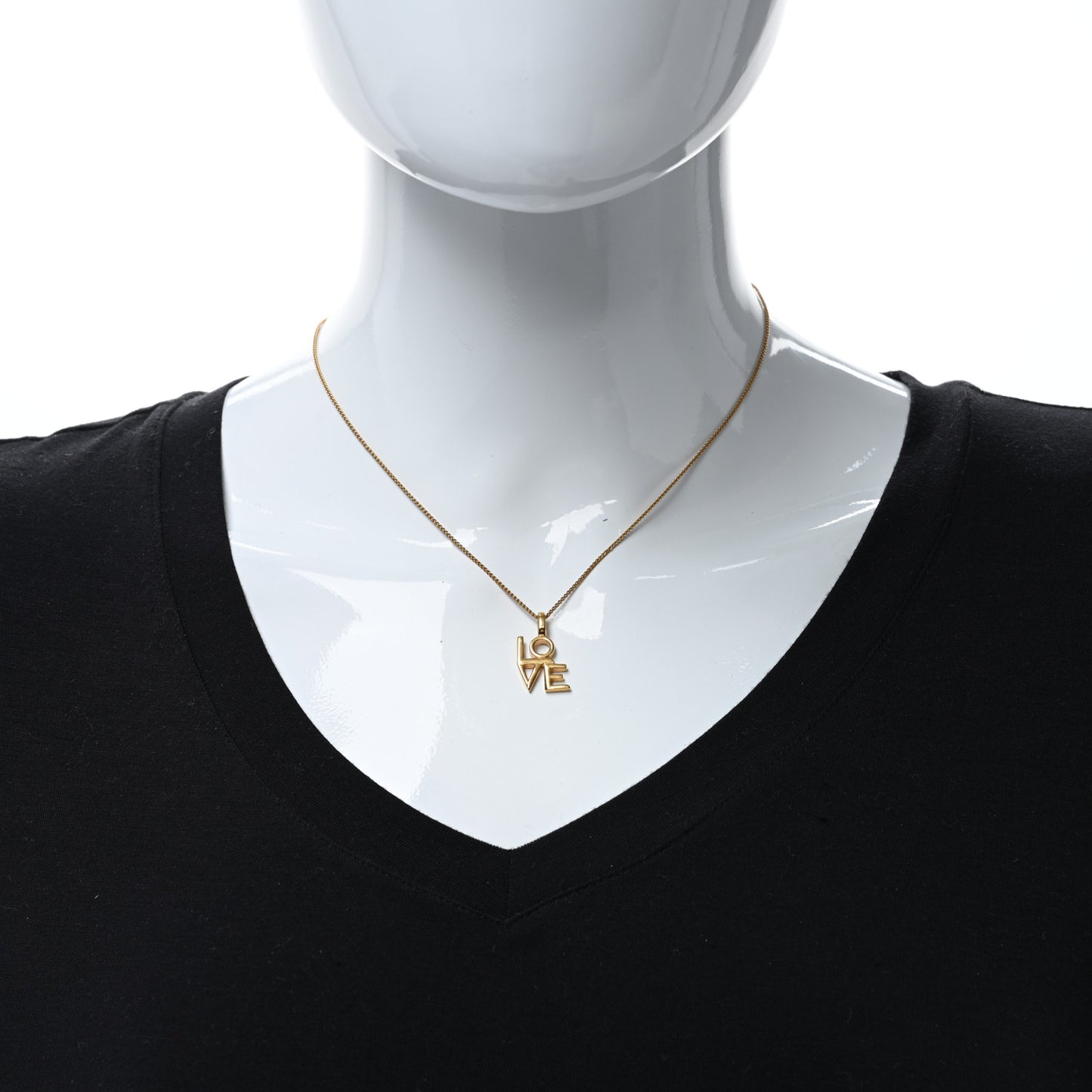 Metal LOVE Pendant Necklace Gold