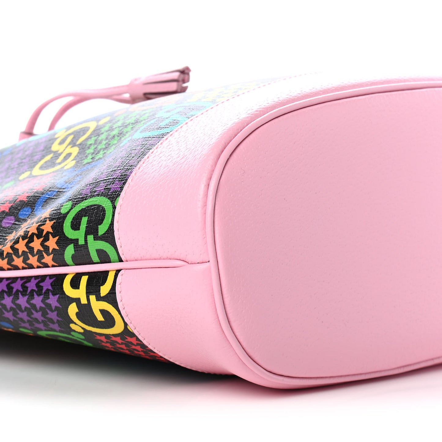 GG Supreme Monogram Psychedelic Bucket Bag Black Multicolor Sugar Pink