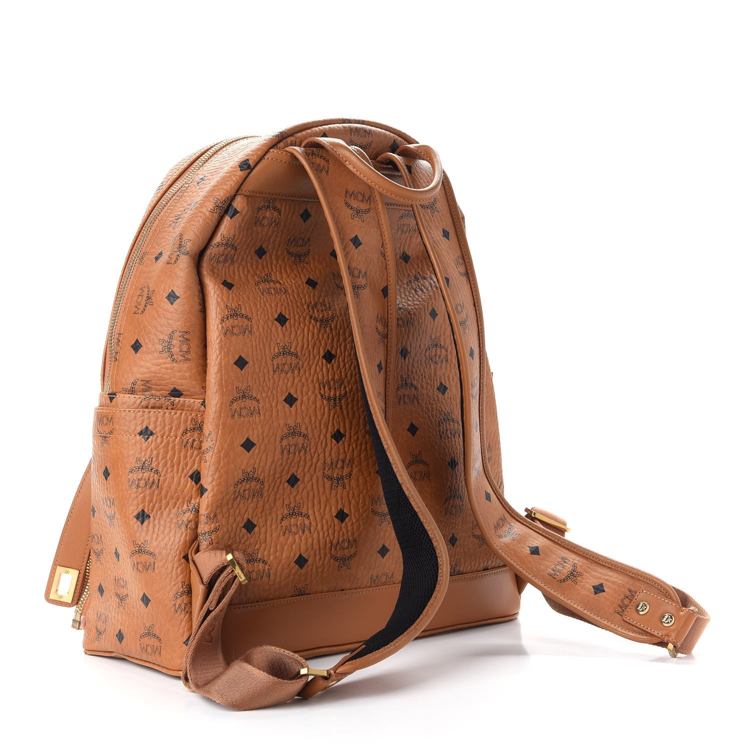 MCM Visetos Studded Medium Dual Stark Backpack Cognac 2 of 9