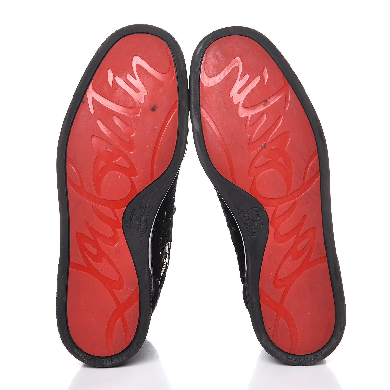 Christian Louboutin Suede Velvet Jeweled Flat Sneakers 38.5 Black 7 of 12