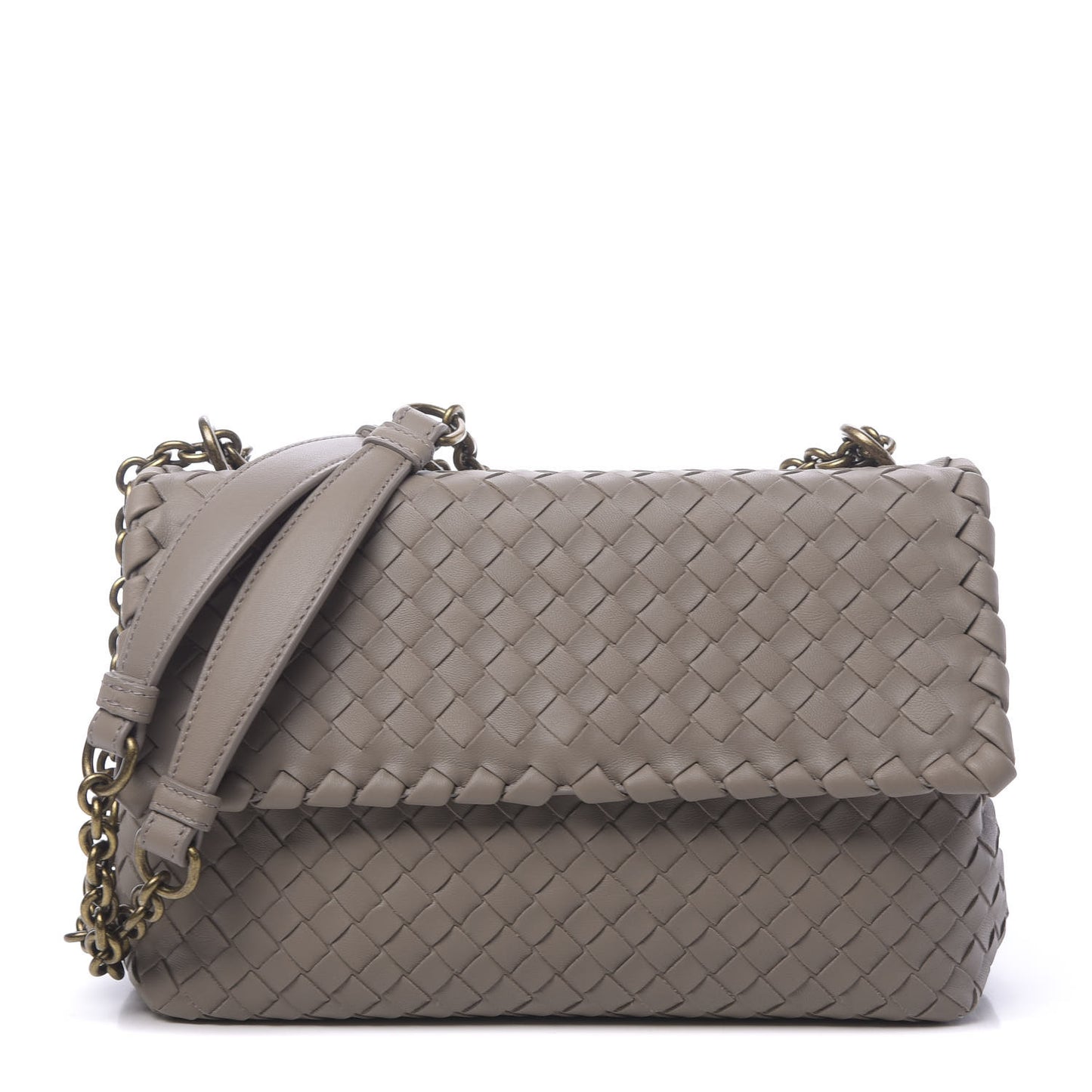 Nappa Intrecciato Small Olimpia Shoulder Bag Steel
