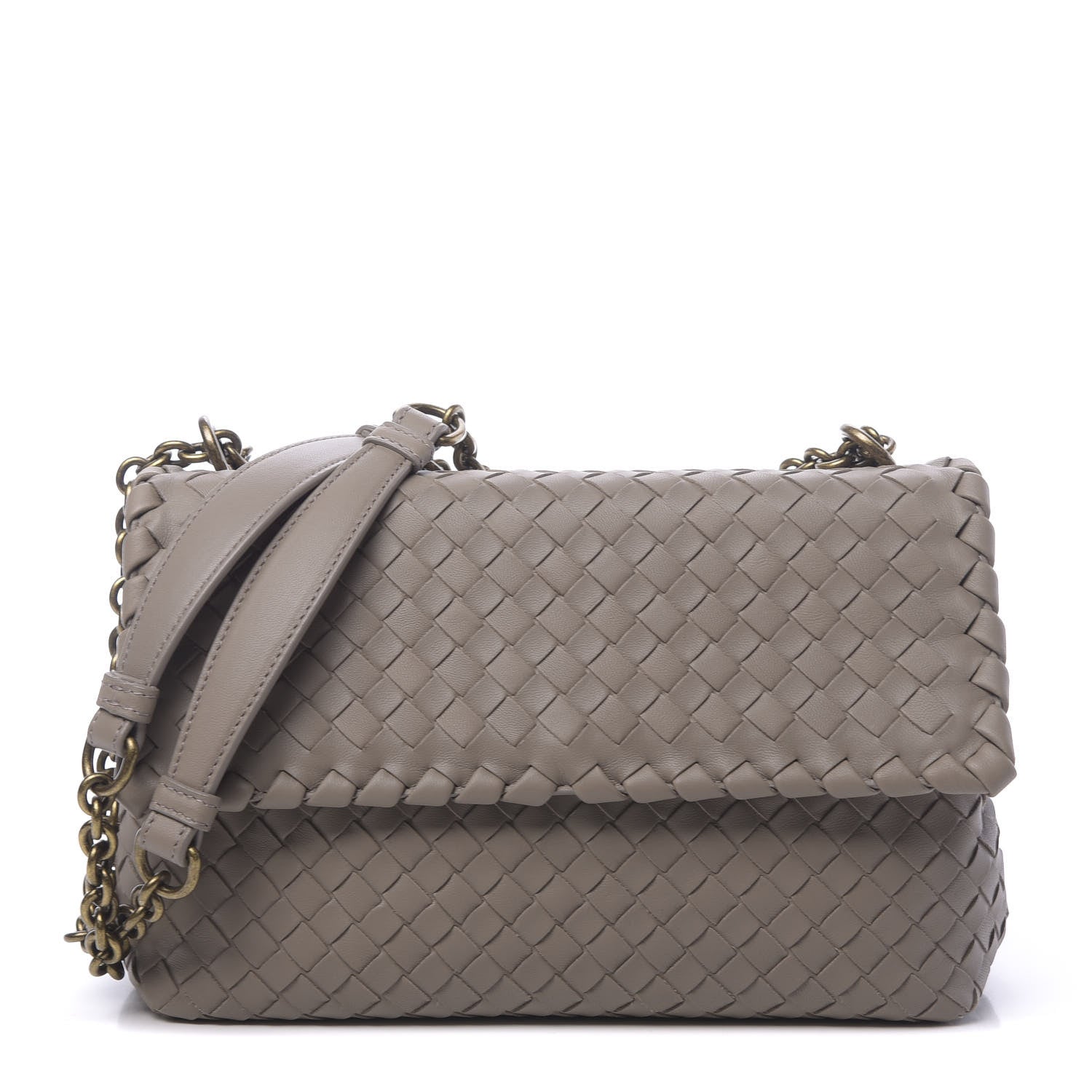 Bottega Veneta Nappa Intrecciato Small Olimpia Shoulder Bag Steel 1 of 9
