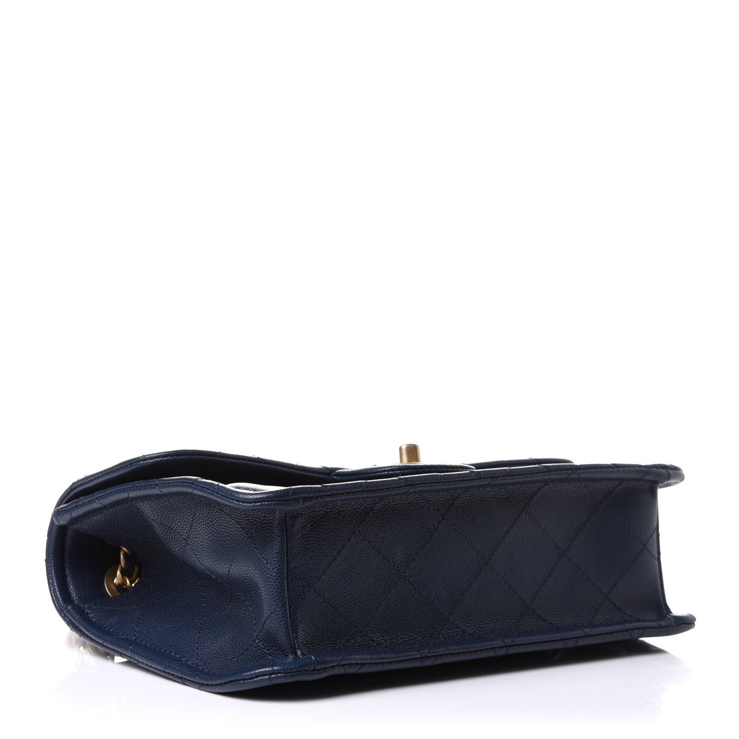 Chanel Caviar Quilted Medium Sweet Classic Flap Navy Blue 3 of 11
