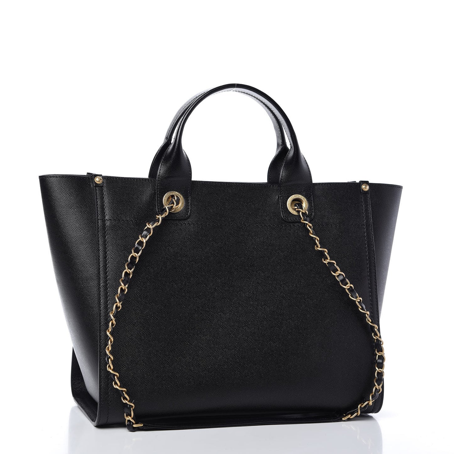 Caviar Small Studded Deauville Tote Black