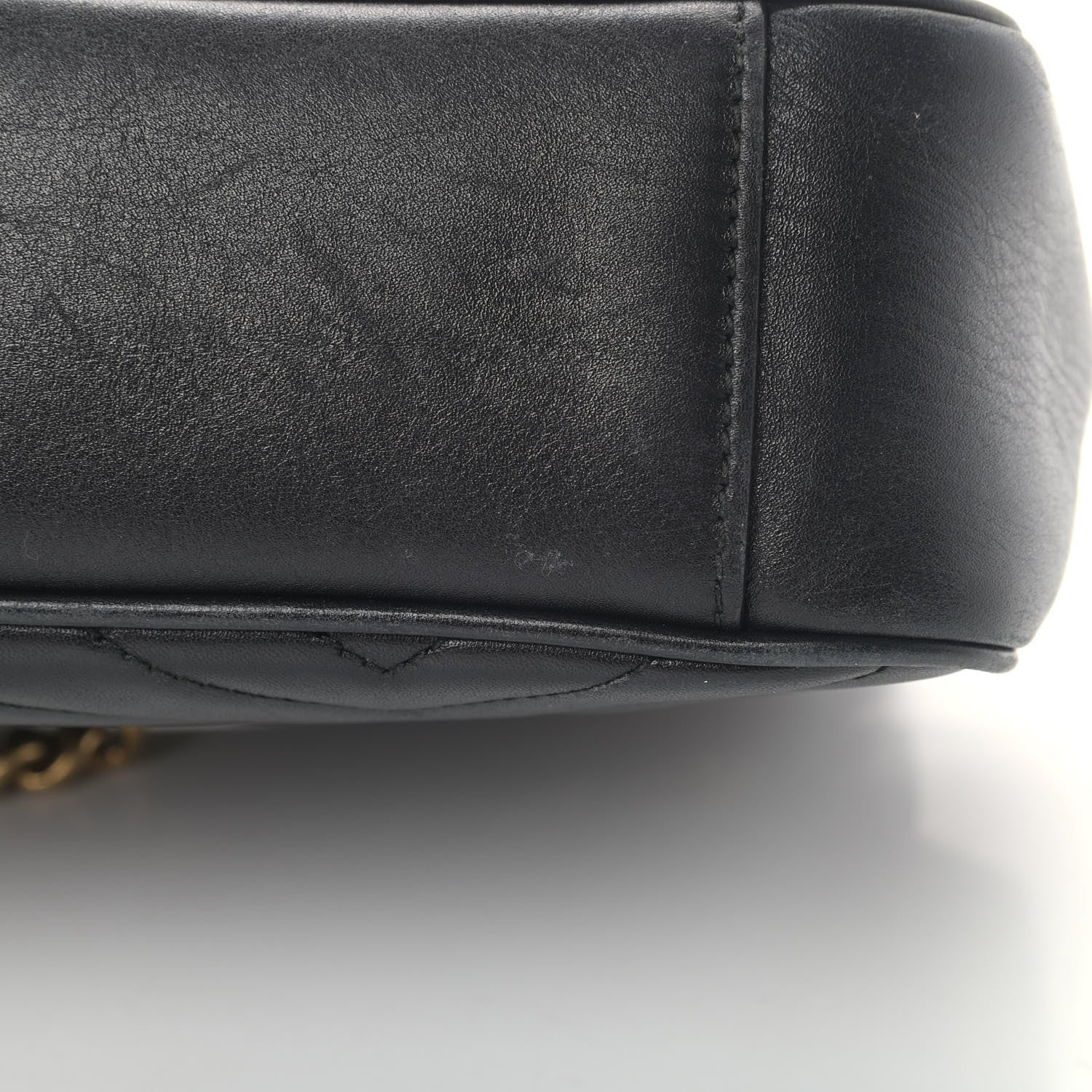 Gucci Calfskin Matelasse Small GG Marmont Shoulder Bag Black 8 of 9