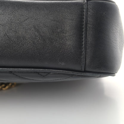 Gucci Calfskin Matelasse Small GG Marmont Shoulder Bag Black 8 of 9