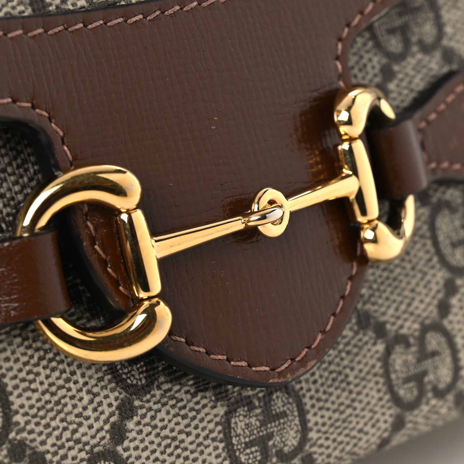 Louis Vuitton GG Supreme Monogram Mini Horsebit 1955 Shoulder Bag Beige Brown Sugar 11 of 12