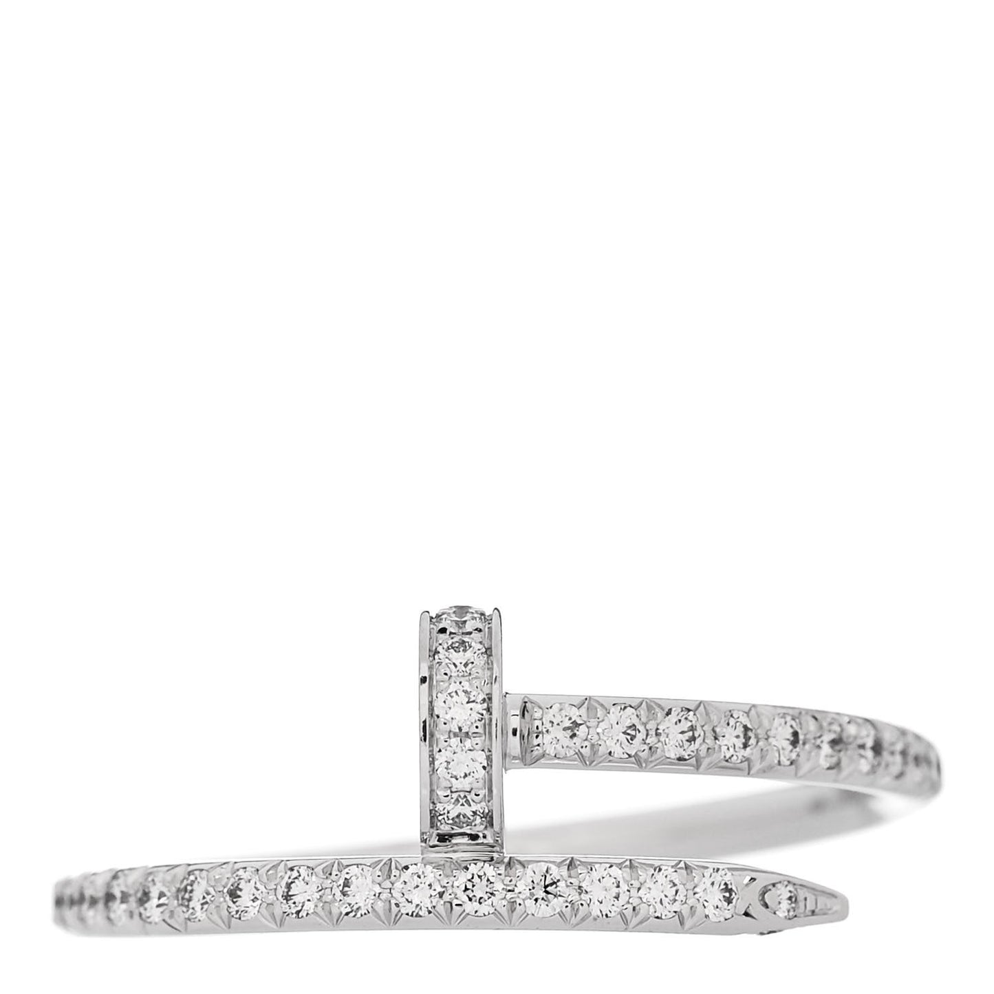 18K White Gold Diamond Juste Un Clou Paved Ring 54 7