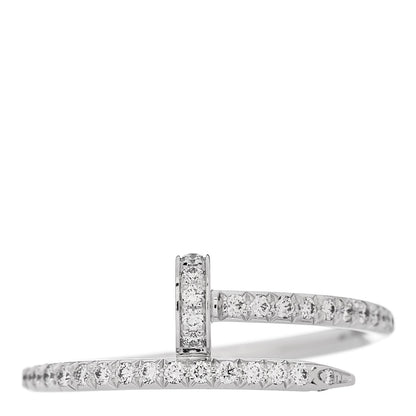 Cartier 18K White Gold Diamond Juste Un Clou Paved Ring 54 7 1 of 5