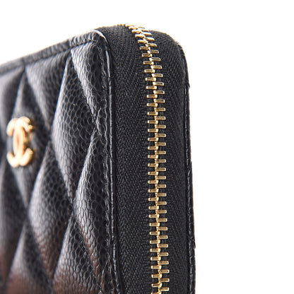 Chanel Caviar Quilted Zip Coin Purse Black 9 of 11