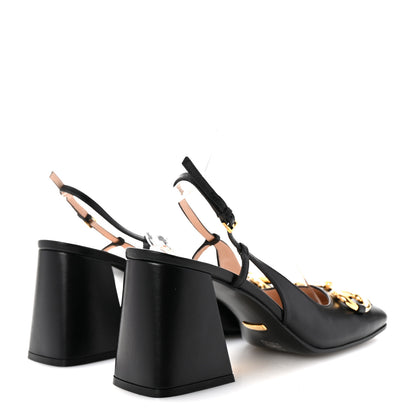 Gucci Malaga Kid Horsebit 75mm Slingback Pumps 40 Black 5 of 9