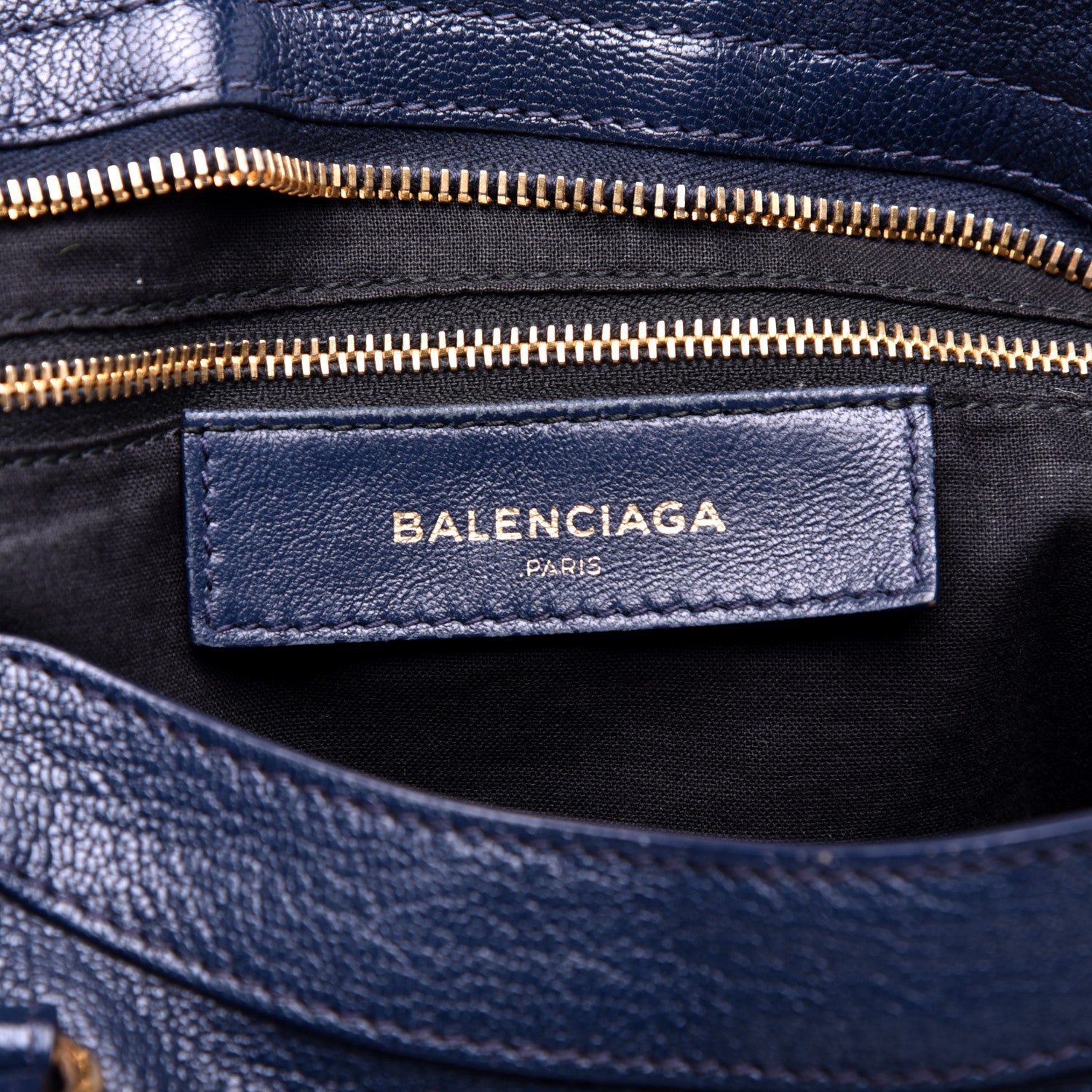 Balenciaga Chevre Gold Metallic Edge Hardware City Bleu Nuit Dark Sea 8 of 12