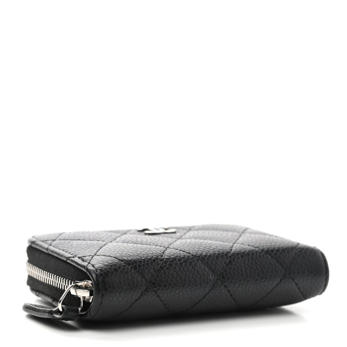 Caviar Quilted Zip Coin Purse Black