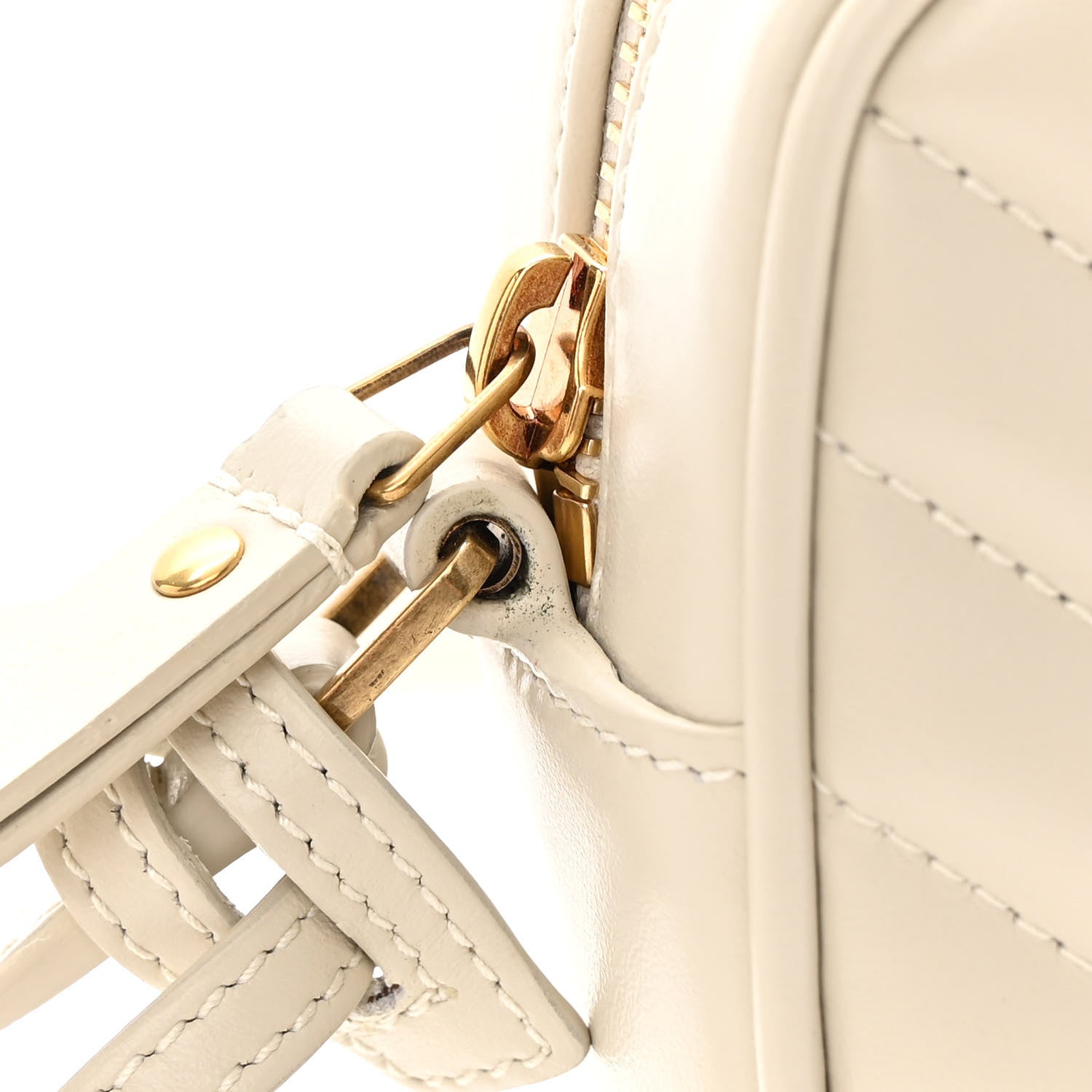 Saint Laurent Calfskin Matelasse Monogram Lou Camera Bag Crema Soft 13 of 13