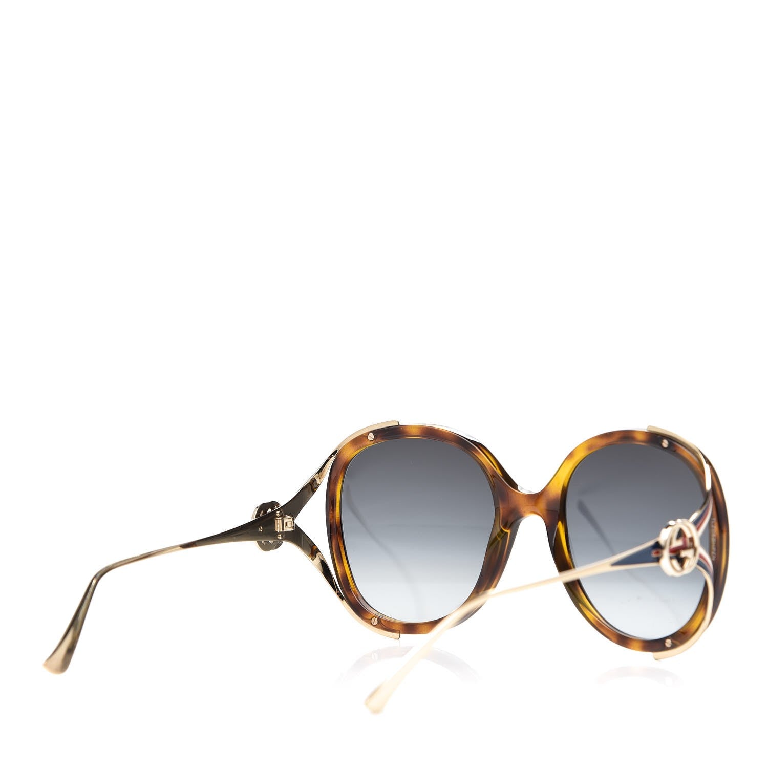 Gucci Round Frame Injected GG0226S Sunglasses Tortoise 4 of 8