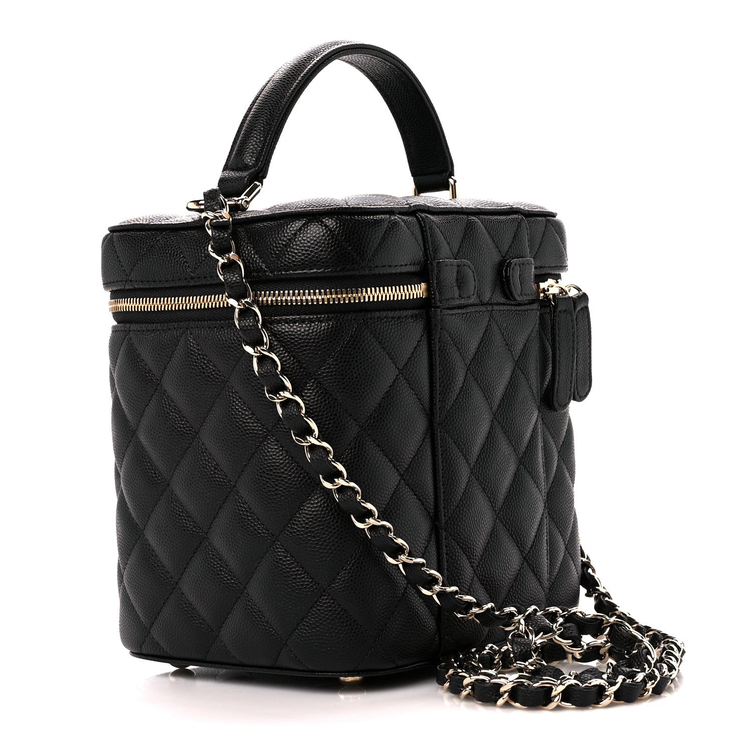 Chanel Caviar Quilted Small Top Handle Vanity Case With Chain Black 3 of 12