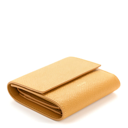 Celine Grained Calfskin Small Tri-Fold Wallet Amber 7 of 20