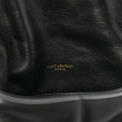 Saint Laurent Lambskin Quilted Toy Loulou Puffer Monogram Chain Satchel Black 7 of 12