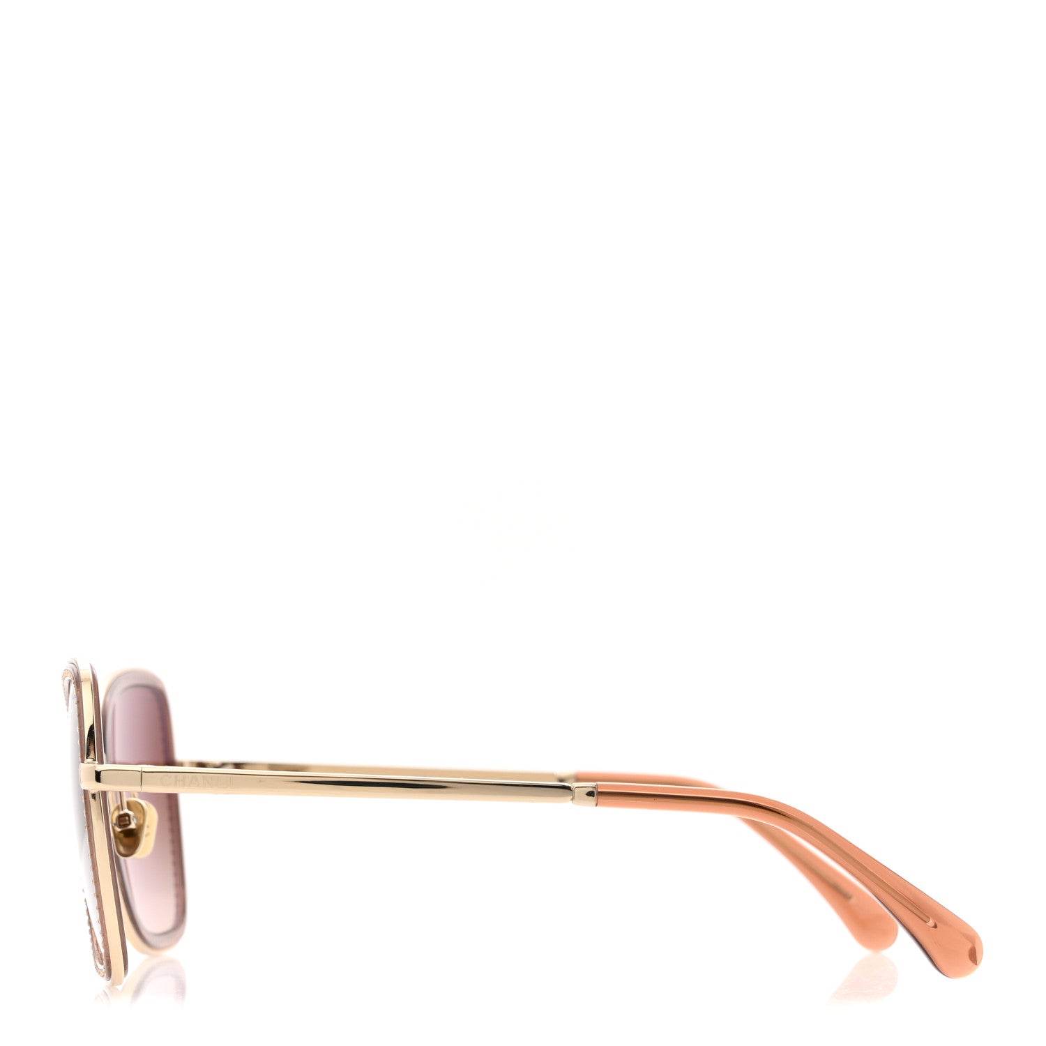 Chanel Square Frame Sequin Sunglasses 4277-B Gold Brown 3 of 8