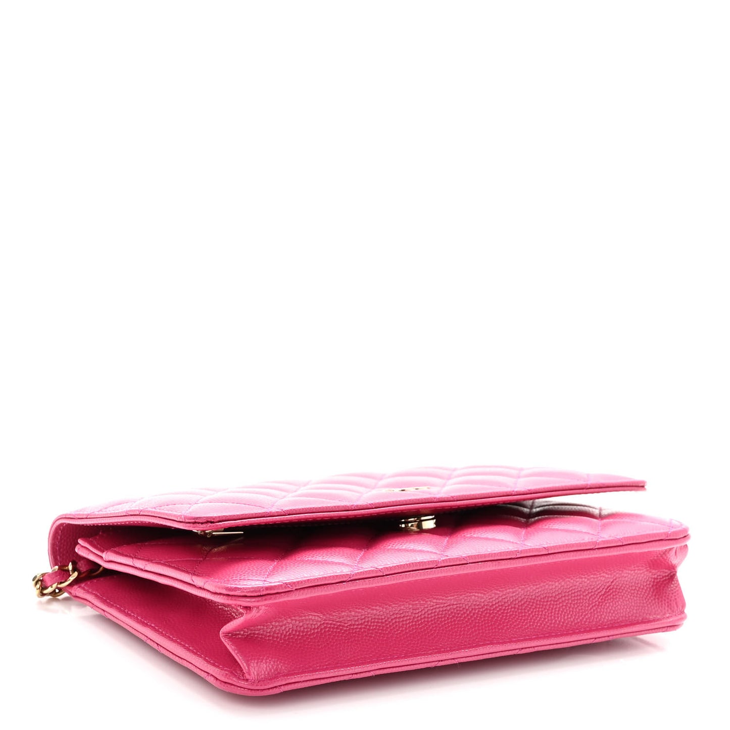 Caviar Quilted Wallet On Chain WOC Fuchsia